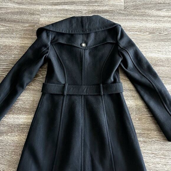 EUC Soia & Kyo Black Wool Blend Coat Small Oversized Collar Button Winter Jacket - Picture 5 of 13